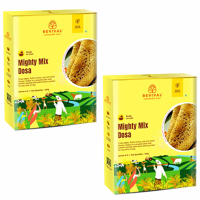 revival foods mighty mix dosa pack of 2 400g