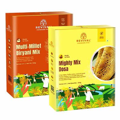 revival foods multi-millet biryani mix with dosa 400g