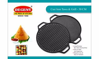 CAST IRON TAWA AND GRILL COOKWARE 2IN1