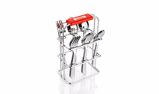 DAZZLE 18 PCS STAINLESS STEEL CUTLERY SET WITH PLASTIC COVER