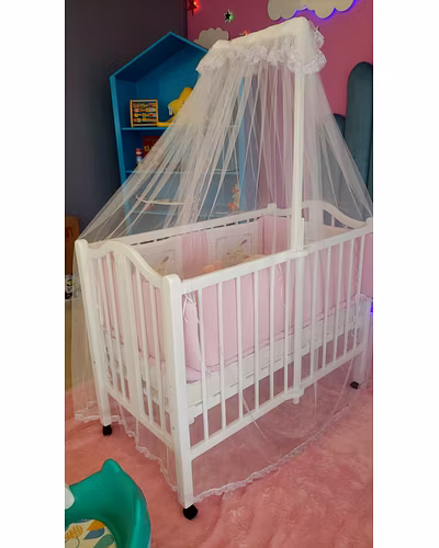 Wooden Baby Cot with Complete Sleep Set-CKBC555DBF