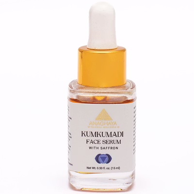 anaghaya kumkumadi oil - ayurveda face serum with saffron & sandalwood for glowing skin helps reduce fine lines & spots, fast-absorbing & lightweight, saffron facial moisturizer- 15ml