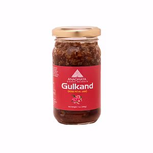 ANAGHAYA ROSE PETAL JAM - GULKAND, NATURAL AYURVEDIC GULKAND PURE ROSE PETAL PRESERVE SWEETENED FOR DESSERTS, ICE CREAM & SMOOTHIES REFRESHING FRENCH JAM FLAVOR-200 G