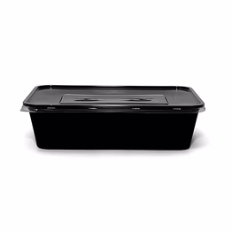 glen industries conteneur barquette plastique rectangulaire et carré avec couvercle glen couleur noire ou transparente