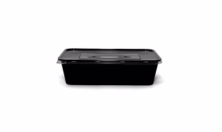 Conteneur Barquette Plastique Rectangulaire et Carré avec couvercle GLEN couleur Noire ou Transparente