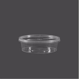 glen industries conteneur barquette plastique rond avec couvercle glen couleur noire ou transparente