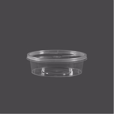 Conteneur Barquette Plastique Rond avec couvercle GLEN couleur Noire ou Transparente-12857647