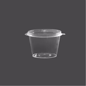 Conteneur Barquette Plastique Pot à sauces avec couvercle GLEN couleur Transparente