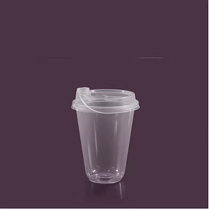 Verre Plastique à Jus avec couvercle et Trou à Paille GLEN couleur Transparente