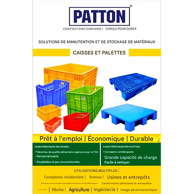 Palette en plastique Professionnelle Logistique Stockage et Transport PATTON-2