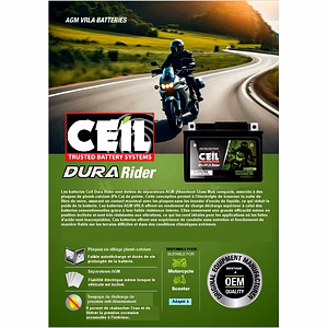 Batterie Dura Rider AGM VRLA Moto Scooter Quad Buggy CEiL EXiDE