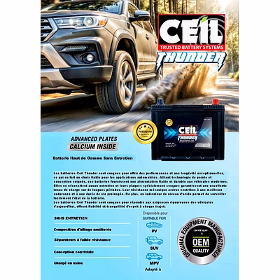 Batterie VL AGMi EFB Start &amp; Stop - Calcium - Sans Entretien CEiL EXiDE-2