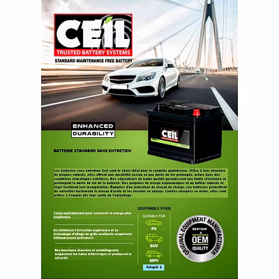 Batterie VL AGMi EFB Start &amp; Stop - Calcium - Sans Entretien CEiL EXiDE-3