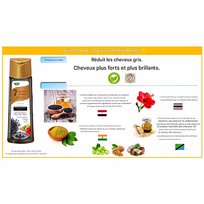 7 Huiles en 1 Capillaires Cheveux Femme Réparation Cactus Ricin Karité Nigelle Emami-4