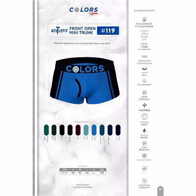 Caleçon Homme TRUNK Court et  Long Colors RUPA-17