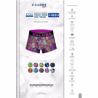 Caleçon Homme TRUNK Court et  Long Colors RUPA-13