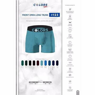 Caleçon Homme TRUNK Court et  Long Colors RUPA-10