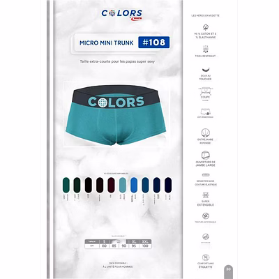 Caleçon Homme TRUNK Court et  Long Colors RUPA-4