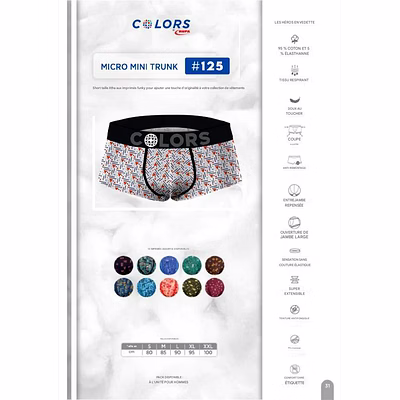 Caleçon Homme TRUNK Court et  Long Colors RUPA-3