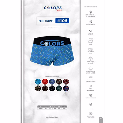 Caleçon Homme TRUNK Court et  Long Colors RUPA-2