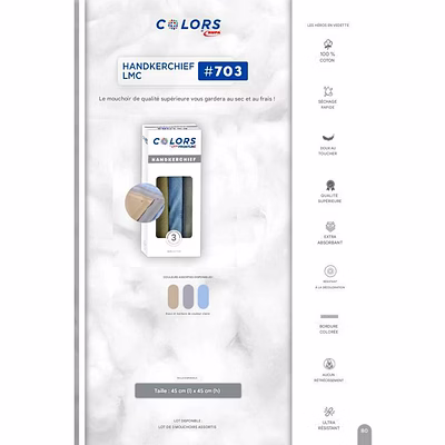 Mouchoir 45x45 HandKerChief Collection Colors RUPA-1