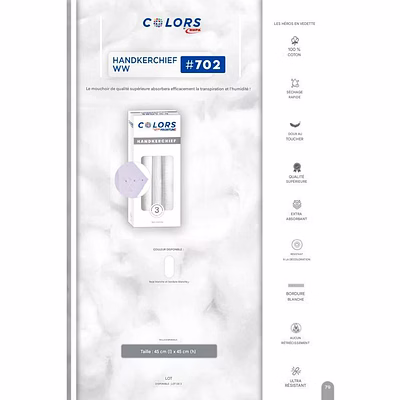 Mouchoir 45x45 HandKerChief Collection Colors RUPA-3