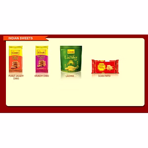 Douceurs indiennes Chikki Gulab Lachha Rasgulla Soan-Papdi Saj Foods Bisk Farm