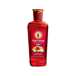 Huile Rouge 9 plantes Cheveux et Corps Homme Rafraîchissante Navratna Himani