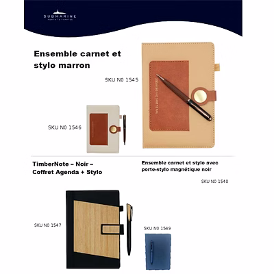 Coffret Stylo Carnet Cadeau Boîte Pen Gift Set Box Submarine-3