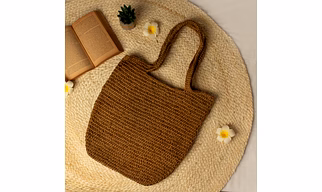 Beige Blossom Crochet Bag