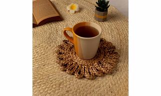8"X8" Jute Blossom Weave Coaster 3pcs