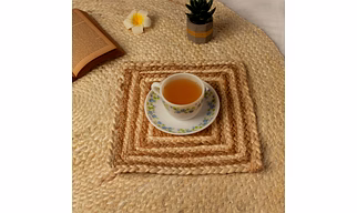 10" X 10" Jute Coaster 3pcs