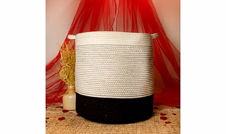Black & white laundry basket