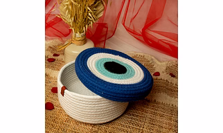 Evil Eye Basket with Lid