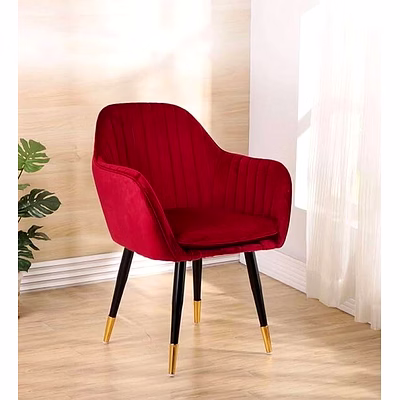 red velvet armchair