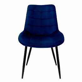 dark blue velvet quilted chair