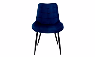 Dark Blue Velvet Quilted Chair