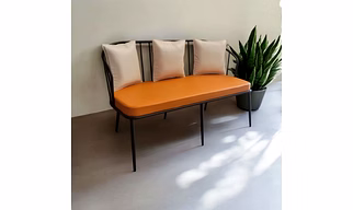 Orange Leather Accent Chair