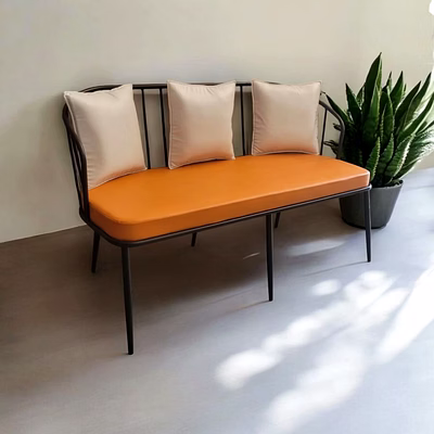 orange leather accent chair