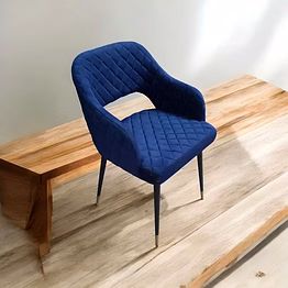 nirvatatva blue tufted armchair for luxury living