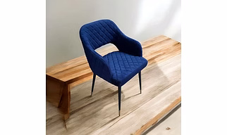 NIRVATATVA Blue Tufted Armchair for Luxury Living