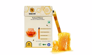 Honeyum 100% Natural Honey | Pure Honey | Mess-Free 8g x 30 Sachets | Easy to Carry & Use | Zero Sugar Added | Tear Squeeze Eat | A Grade Honey