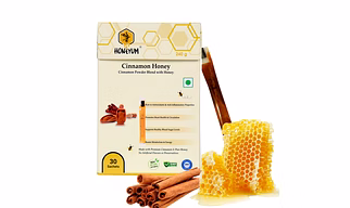 Honeyum Cinnamon Honey Sticks | Pure Honey | Mess-Free 8g x 30 Sachets | Weight Management | Zero Sugar Added | Tear Squeeze Eat | A Grade Honey