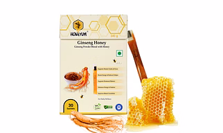 Honeyum Ginseng Honey Sticks| Pure Honey | Mess-Free 8g x 30 Sachets | Fatigue reduction | Zero Sugar Added | Tear Squeeze Eat | A Grade Honey