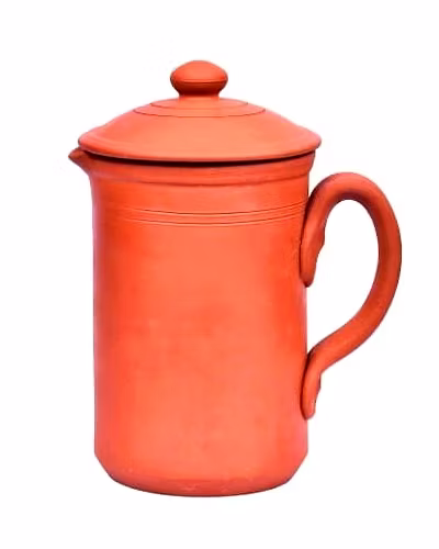 Unglazed Terracotta Re-Usable Water Pot with Lid-BECWJ05