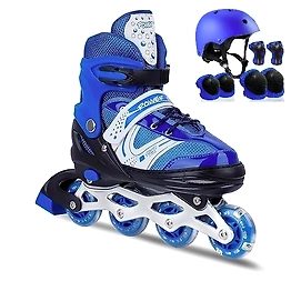 Papa Bear Adjustable Inline Skates Skating Shoes for Boys Kids Girls