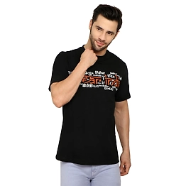 wear india Printed Black T Shirt - PAN INDIAN SOUVENIR T SHIRT