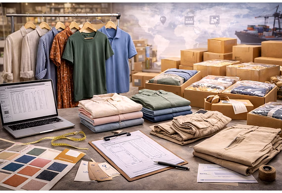 Apparel samples and export documents from India arranged for international sourcing and import plann