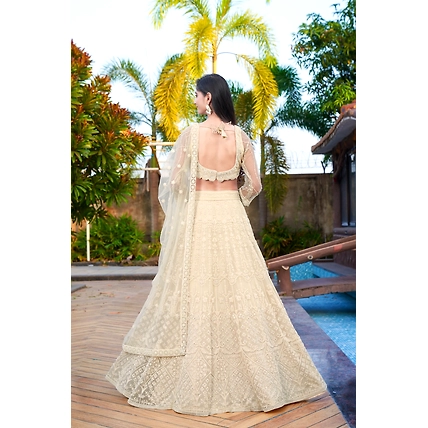 Off White Beeds Lehengha-1