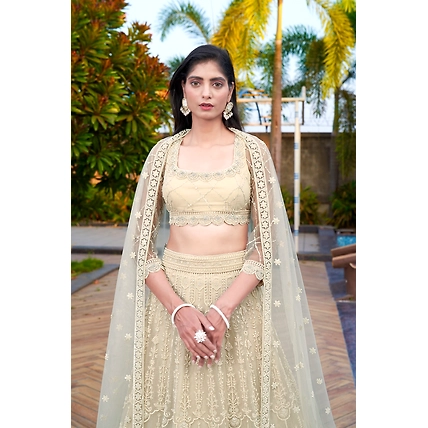 Off White Beeds Lehengha-2